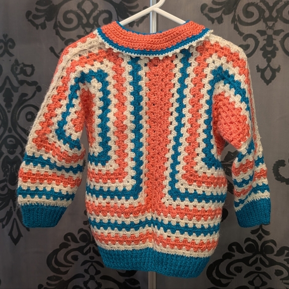 🖤 Vintage 1970's Handmade Cardigan- Approx. Size 3T - Picture 4 of 4